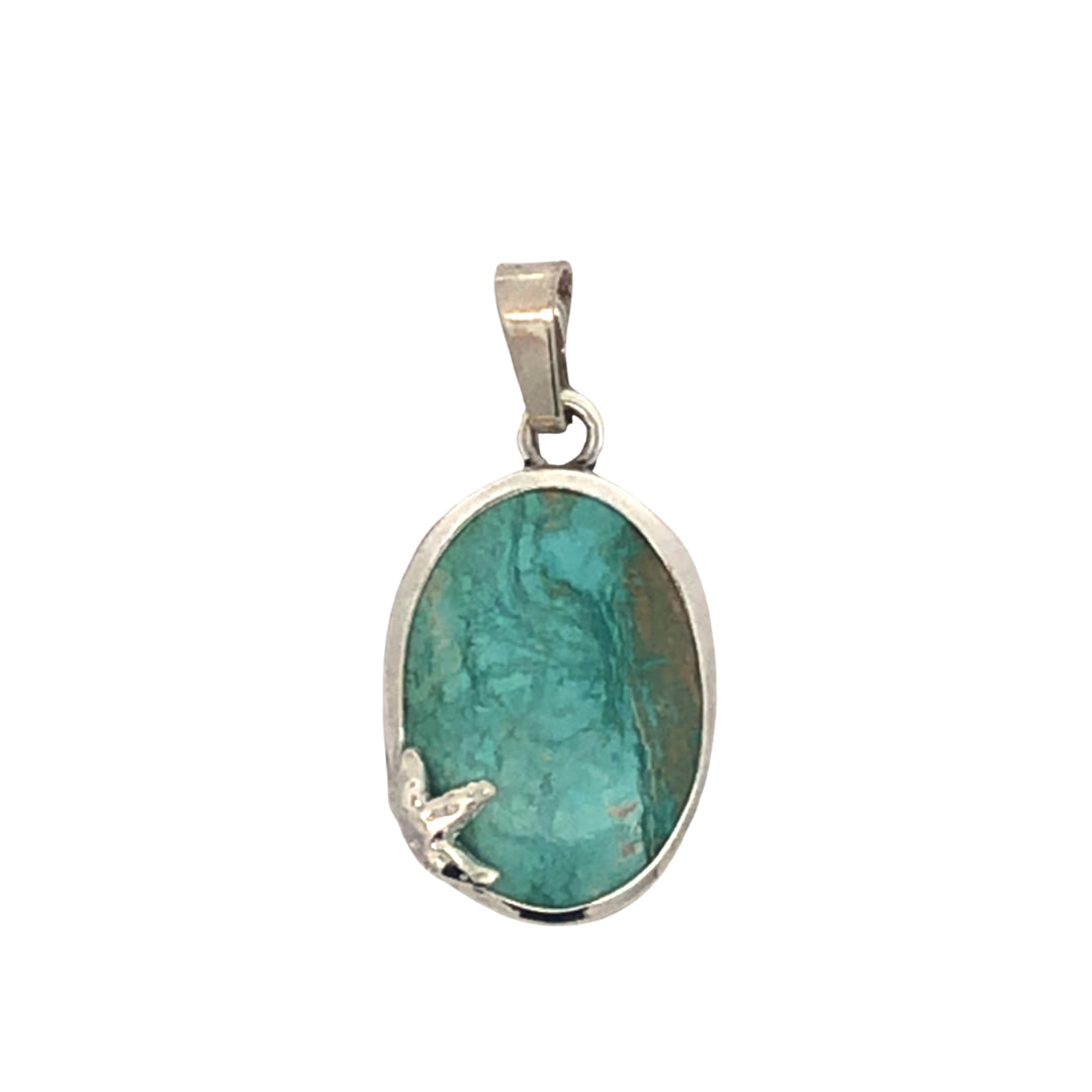 Sterling Silver Narooma Turquoise Handmade Bezel Set Pendant 6.68Cts With Starfish Feature