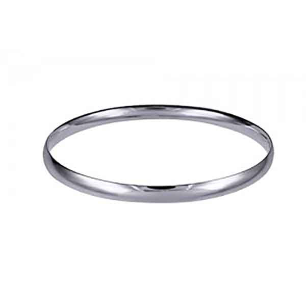 Sterling Silver 5.5mm Solid Comfort Fit Bangle 64mm