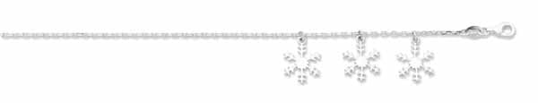 Sterling Silver Cubic Zirconia Snowflake Bracelet