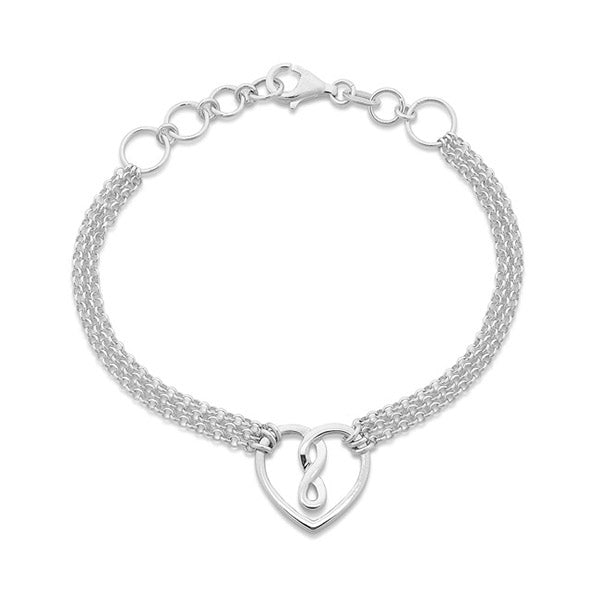 Sterling Silver Infinity Heart Bracelet