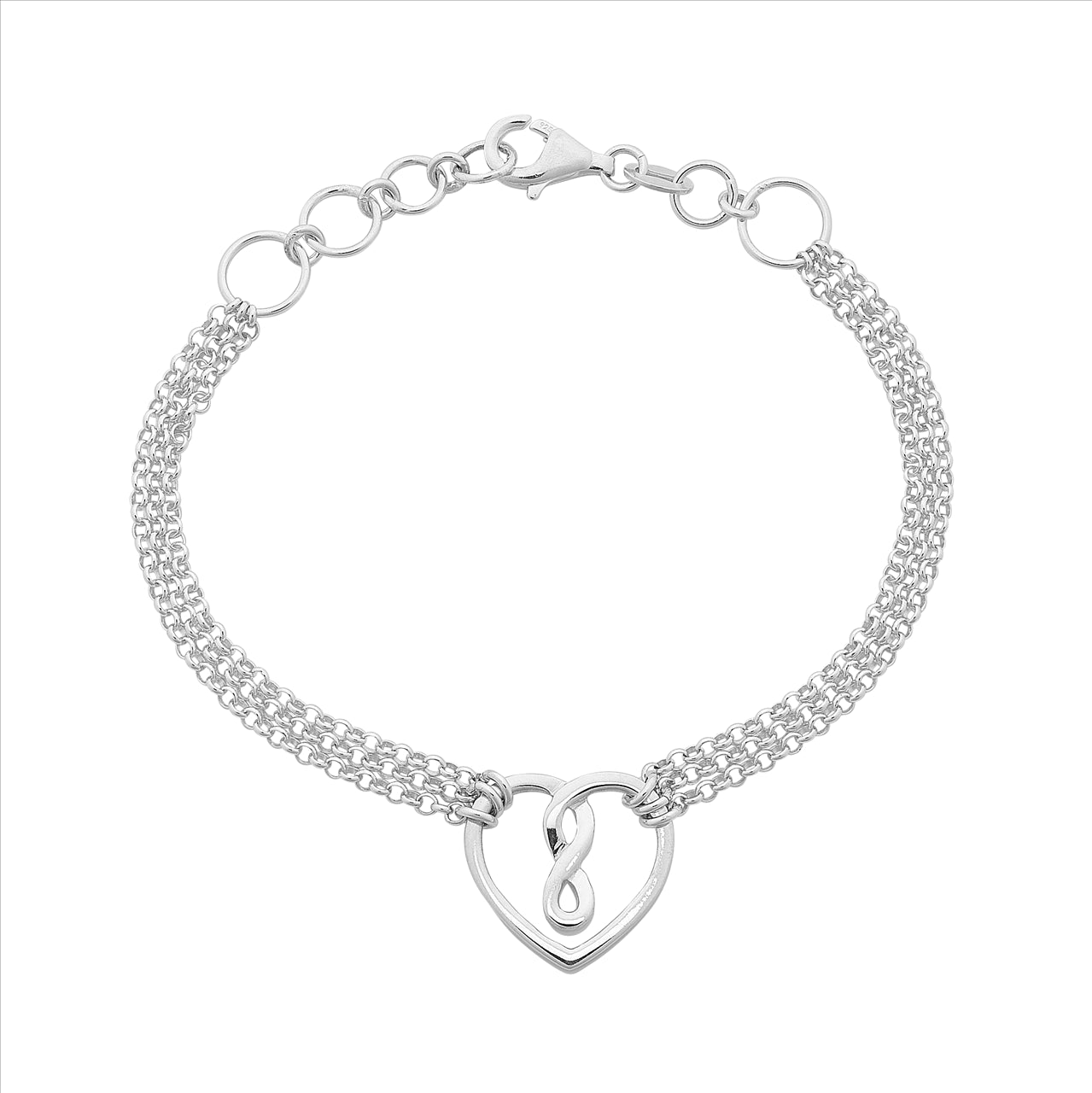 Sterling Silver Infinity Heart Bracelet