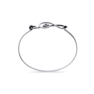 Silver Solid Treble Clef Bangle