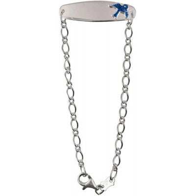 Sterling Silver Baby Id Bracelet + Blue Bird