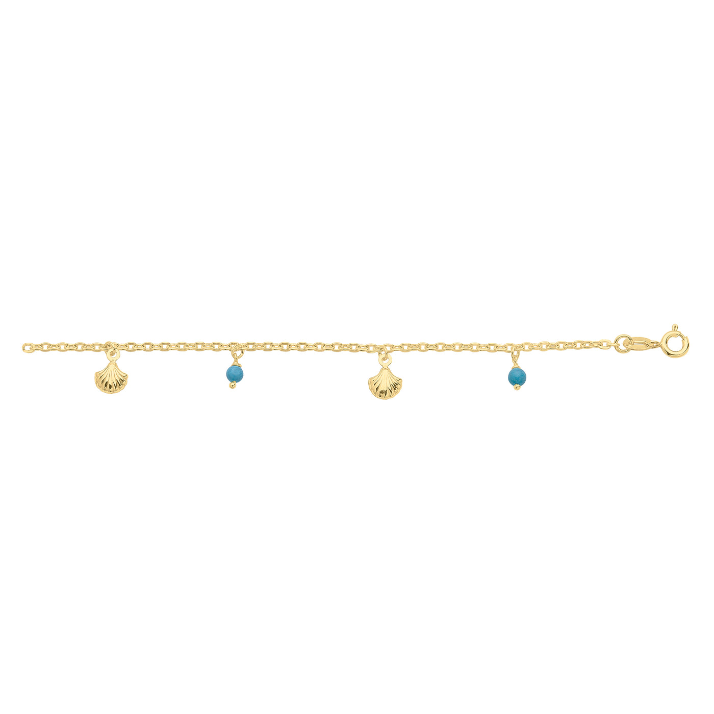 Gold-Plated Sterling Silver Turquoise Anklet