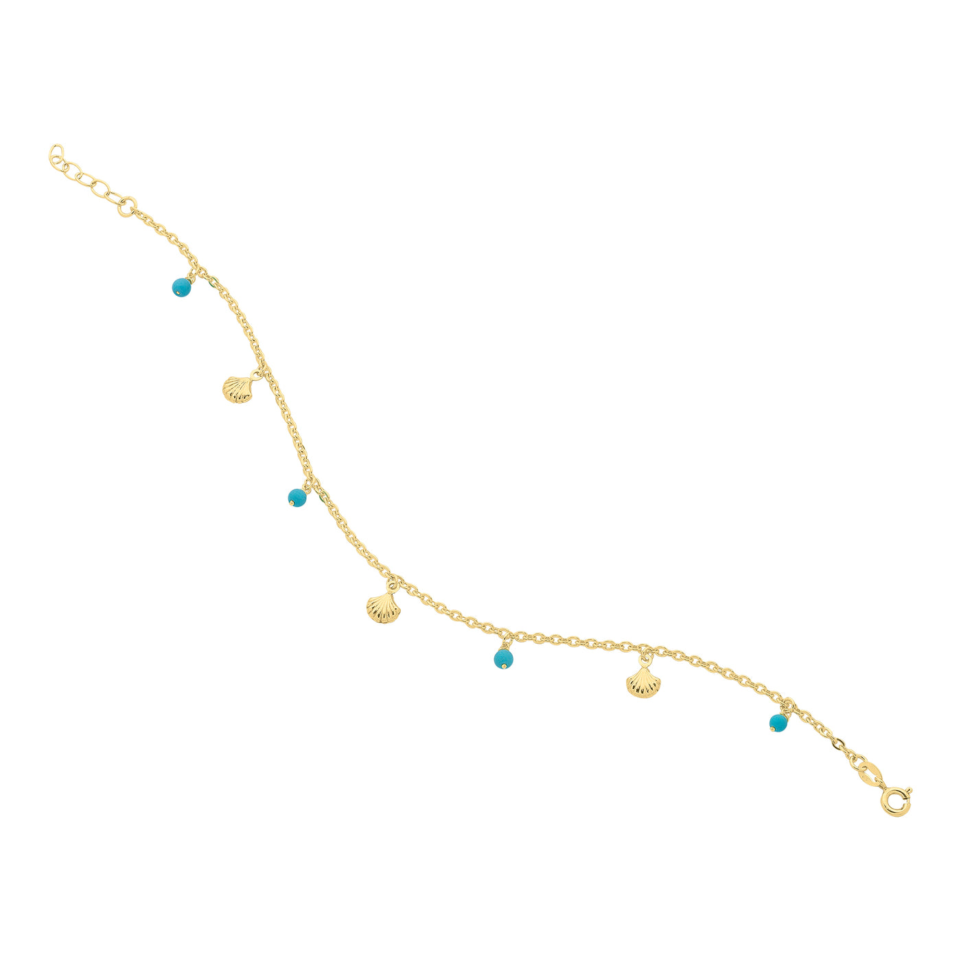 Gold-Plated Sterling Silver Turquoise Anklet