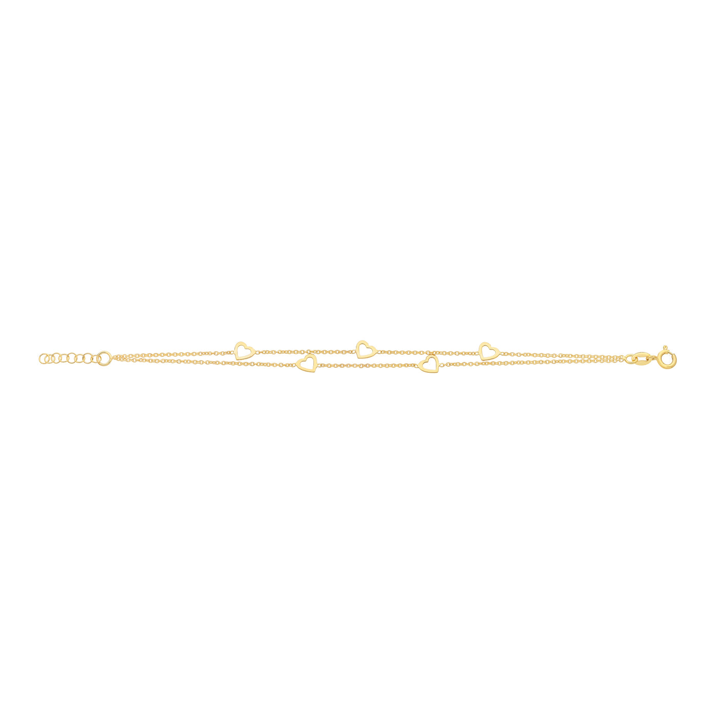 Gold-Plated Sterling Silver Heart Bracelet