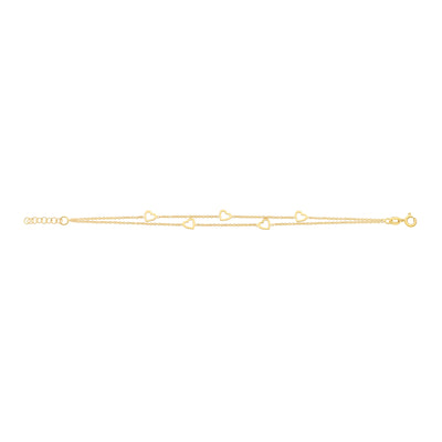 Gold-Plated Sterling Silver Heart Bracelet