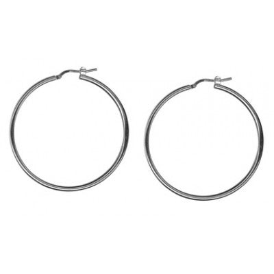 Sterling Silver 40mm Gypsy Hoop Earring