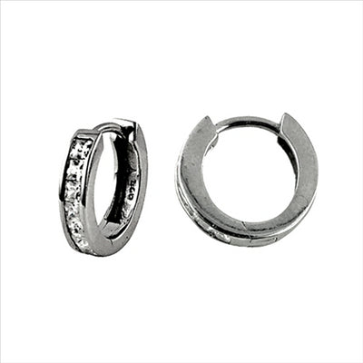 Sterling Silver Cz Huggies