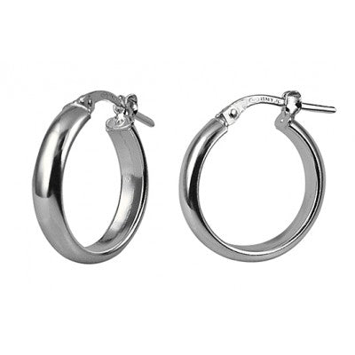 Sterling Silver Italian Half Round Hoop