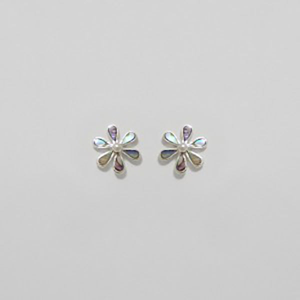 Sterling Silver Paua Flower Earring Stud