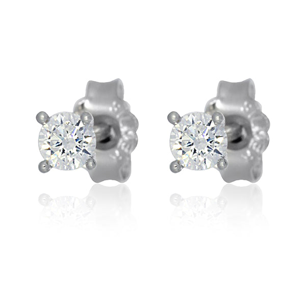 Silver Round CZ Studs - 3mm