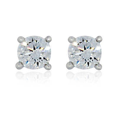 Silver Round CZ Studs - 3mm