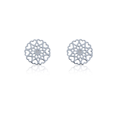 Silver Filigree Stud Earrings