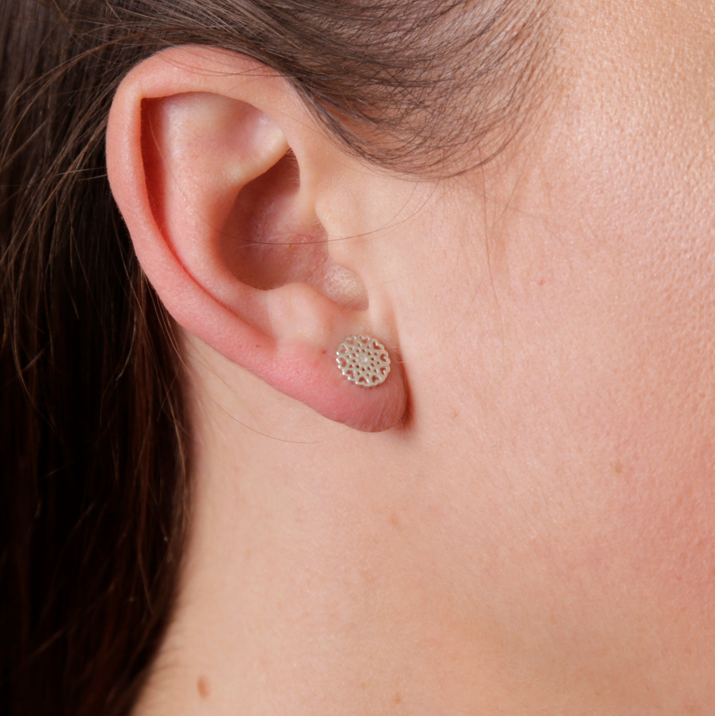 Silver Filigree Stud Earrings