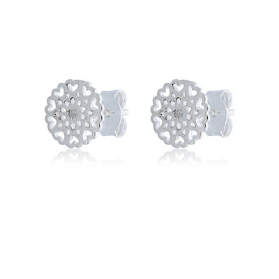 Silver Filigree Stud Earrings