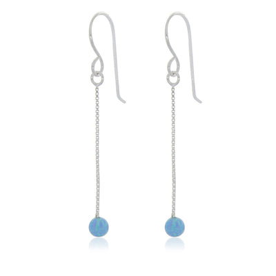 Blue Opalite Ball Drop Earrings