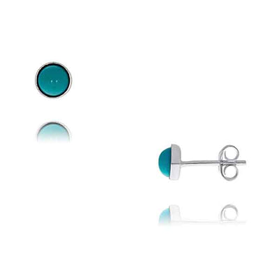 Silver Small Turquoise Cabachon Studs