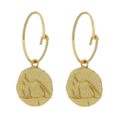 Mojo Gold Hoop Earring With Egyptian Dog