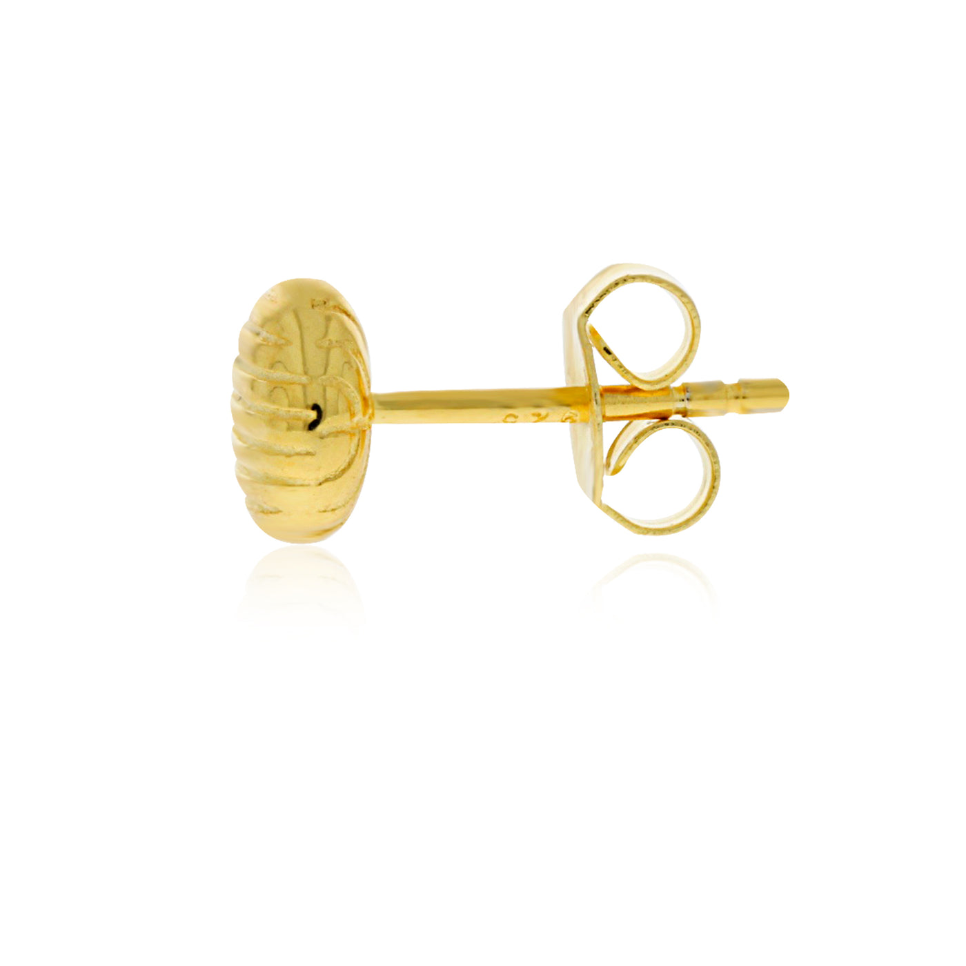 Yellow Gold Plated Round Flat Lined Studs