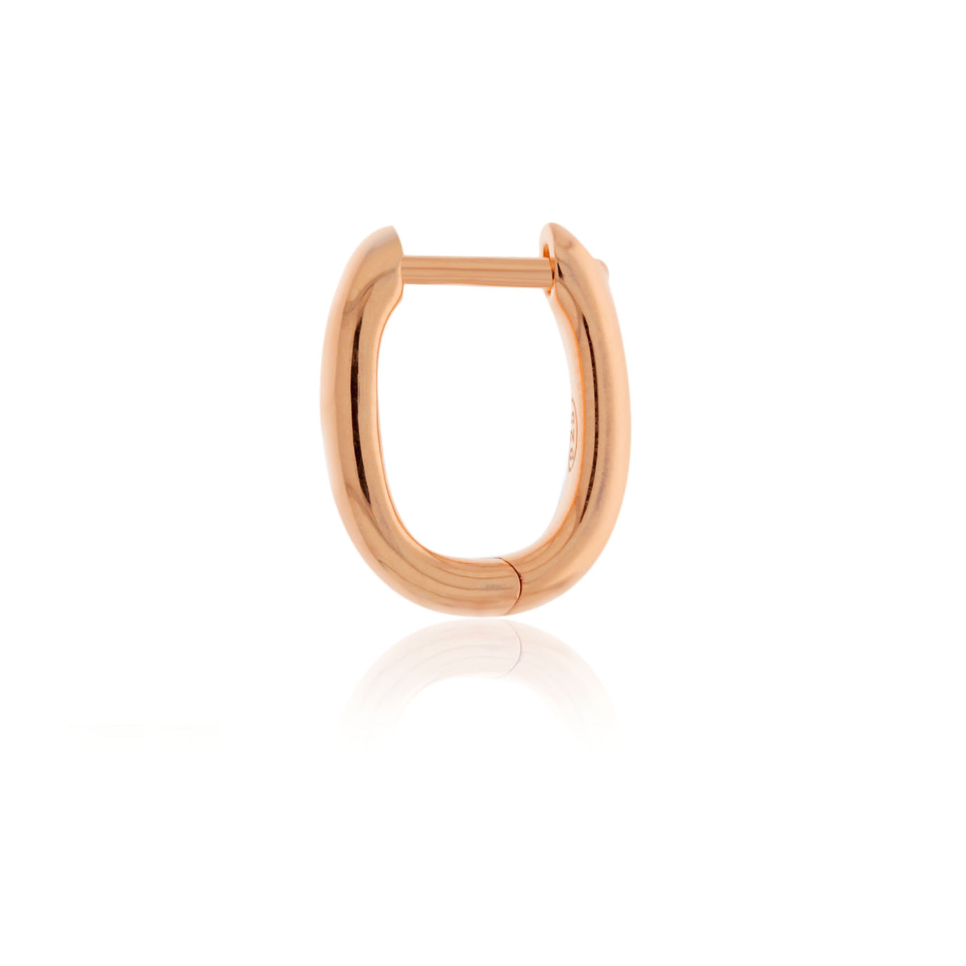 Rose Gold Plated Squared Oval/Half Round Huggies