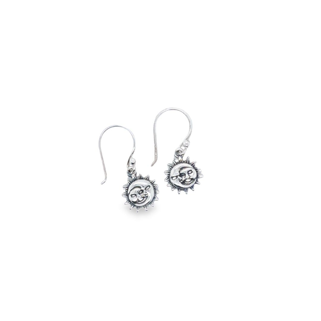 Onatah Sterling Silver Sun/Moon Drop Earrings With Shep Hooks