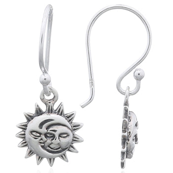 Onatah Sterling Silver Sun/Moon Drop Earrings With Shep Hooks