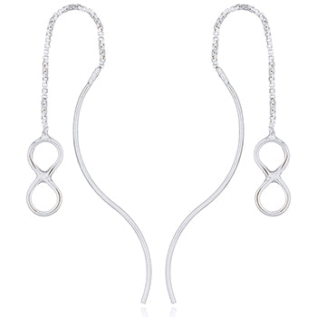 Onatah Sterling Silver Infinity And Wavey Wire Thread Earrings