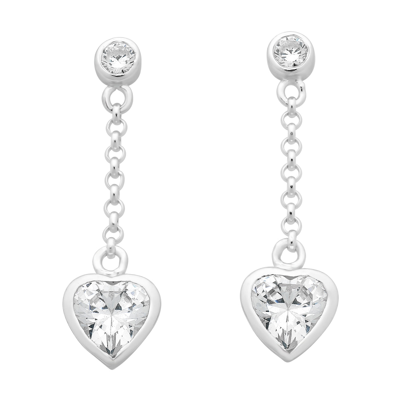 Cz Heart Earrings