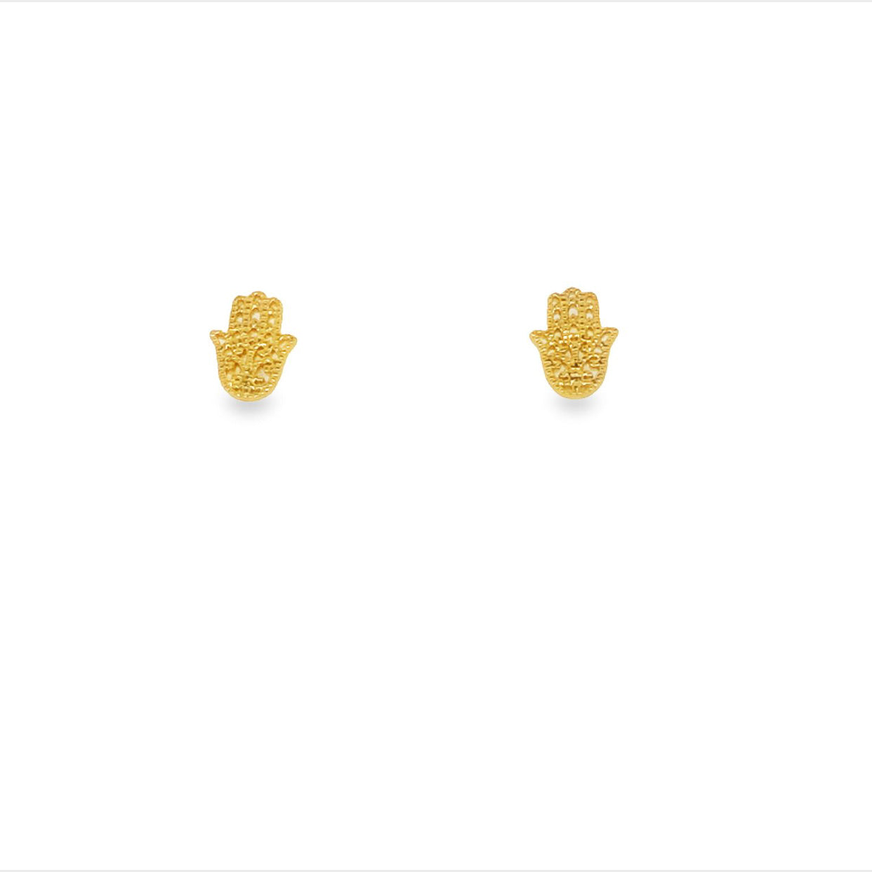 Silver Gold Plated Hamsa Hand Stud Earrings