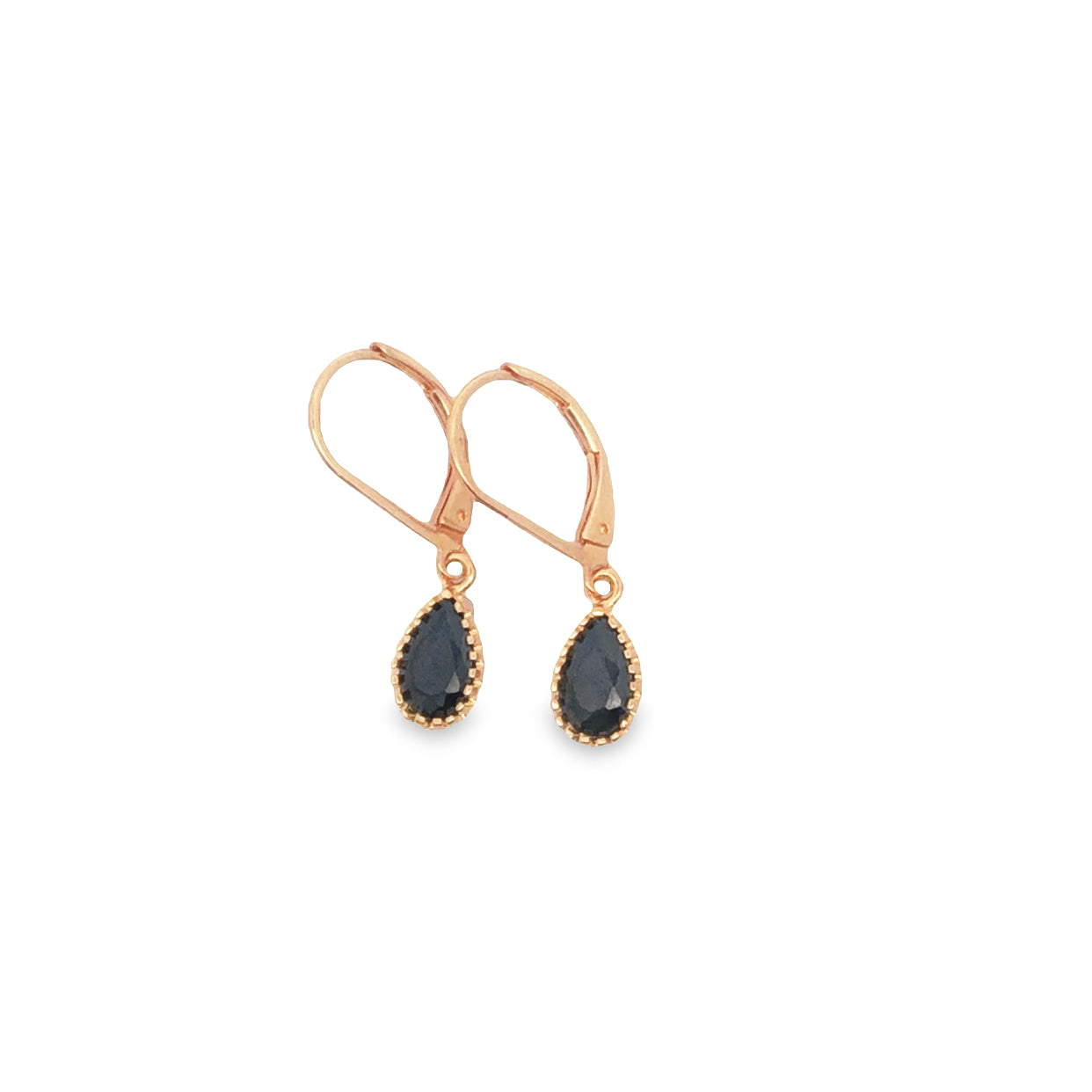 Sterling Silver Gold Filled Smokey Coloured Stone Earrings