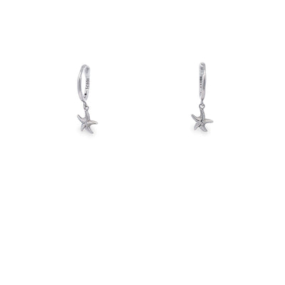 Sterling Silver Starfish Huggie Earrings