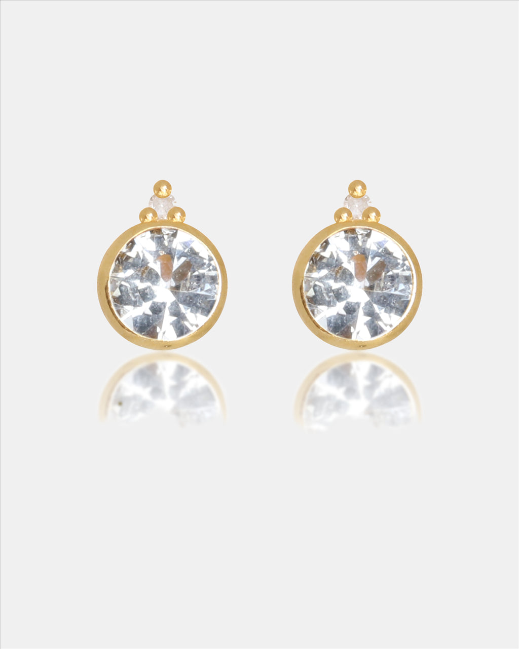 Diamonds By Georgini Natural Topaz And Two Natural Diamond April Earrings Sterling Silver Gold Plated