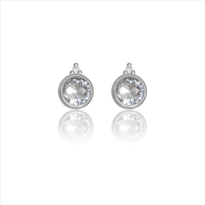 Diamonds By Georgini Natural Aquamarine And Two Natural Diamond March Earrings Sterling Silver