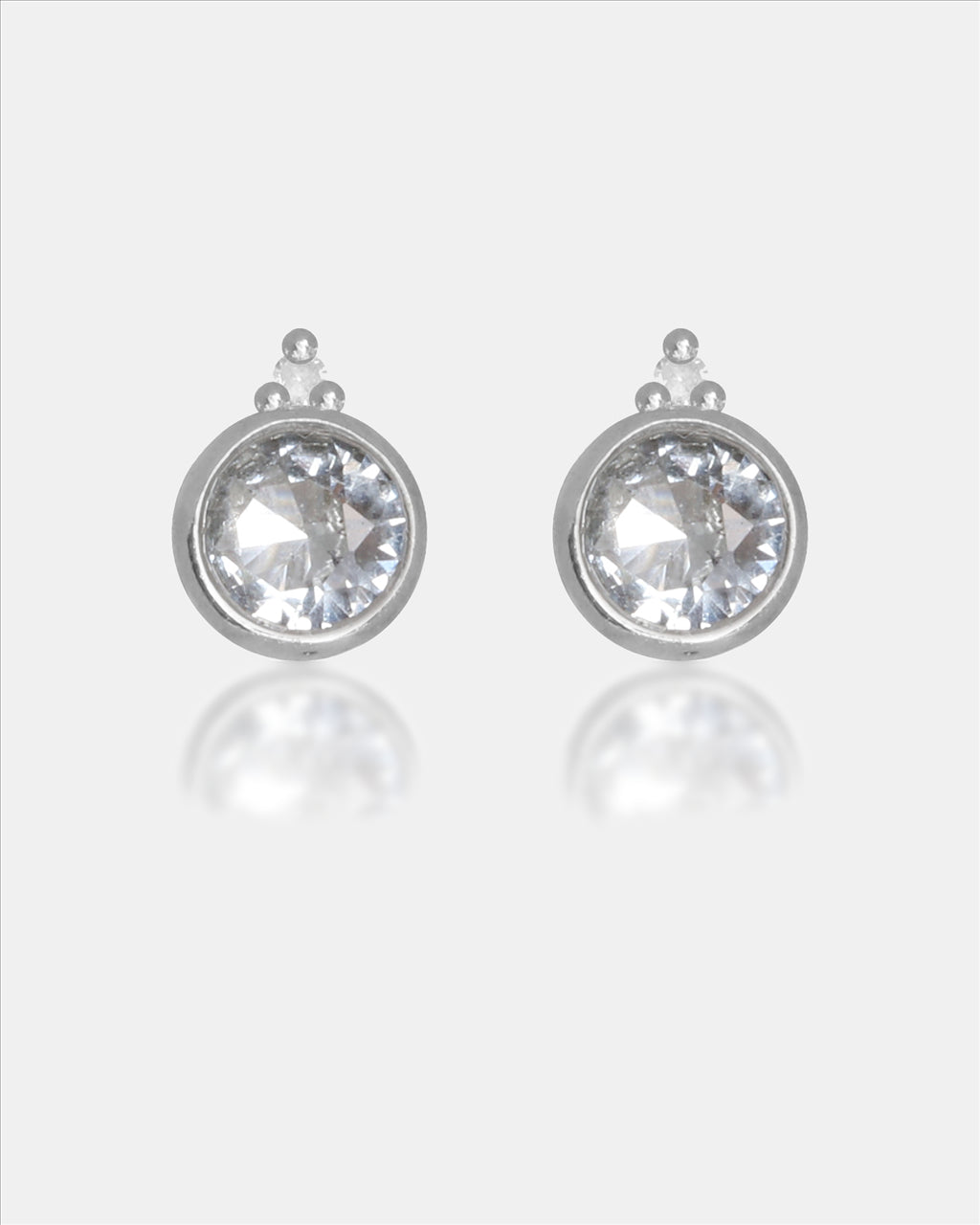 Diamonds By Georgini Natural Aquamarine And Two Natural Diamond March Earrings Sterling Silver