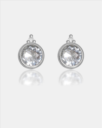 Diamonds By Georgini Natural Aquamarine And Two Natural Diamond March Earrings Sterling Silver