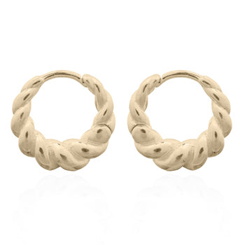 Onatah Sterling Silver Gold Plated Tapered Twist Small Hoop Earrings