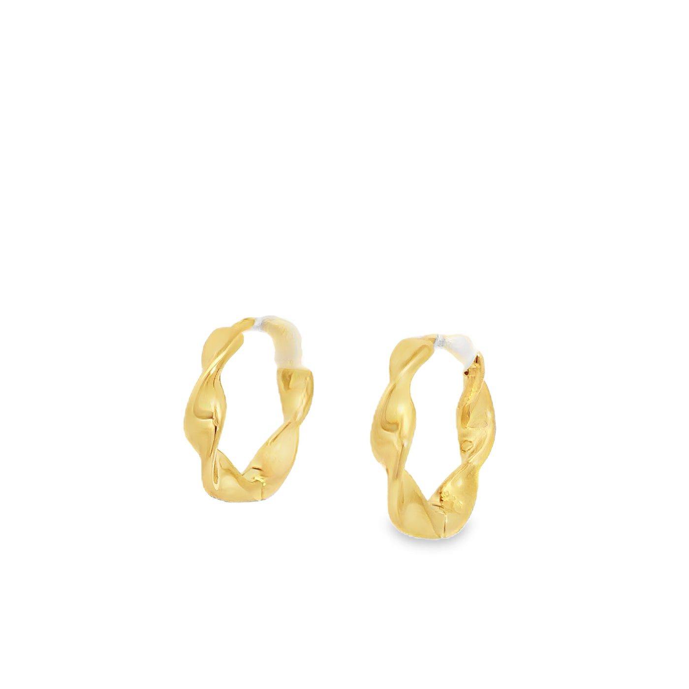 Onatah Sterling Silver Gold Plated Twist Huggies