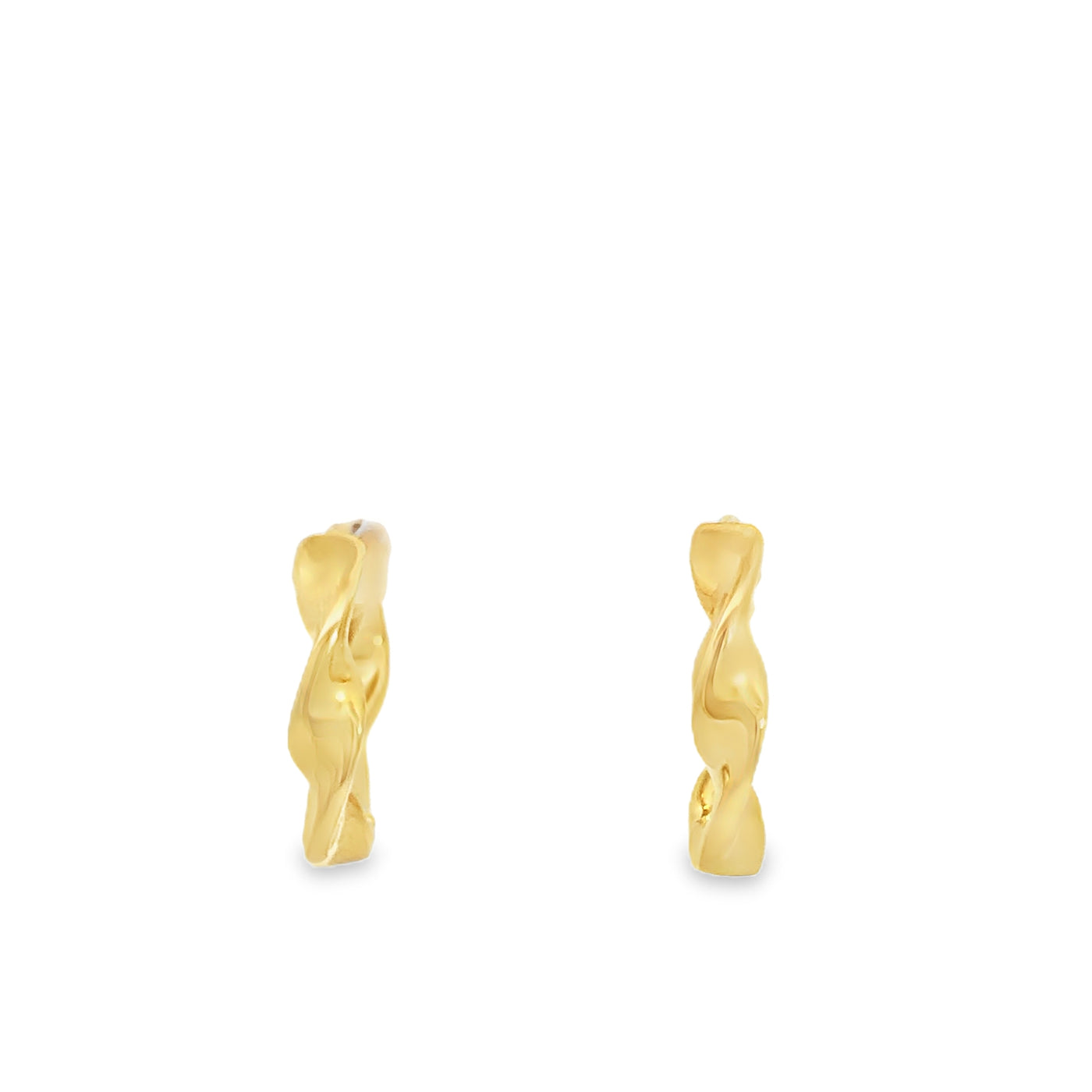 Onatah Sterling Silver Gold Plated Twist Huggies