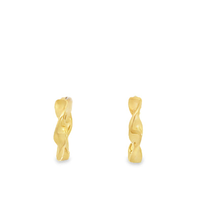 Onatah Sterling Silver Gold Plated Twist Huggies