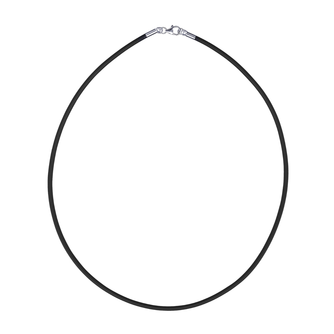 Neoprean Necklet 3Mm With Sterling Silver Fittings And Clasp