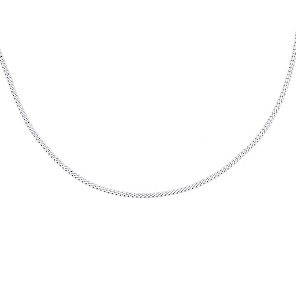 Silver Diamond Cut Curb Chain - 55cm