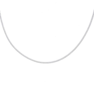 Silver Curb Fine Chain - 40cm