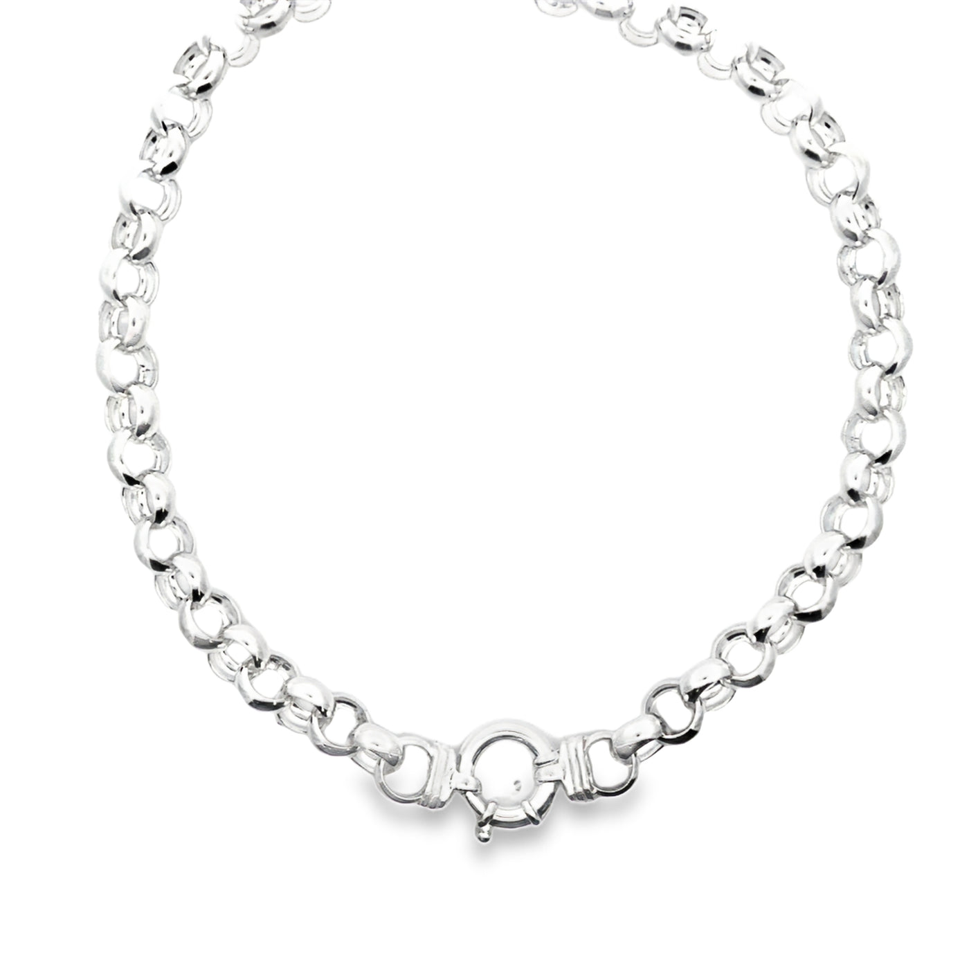 Sterling Silver Large Belcher Chain With Eurobolt 45Cm