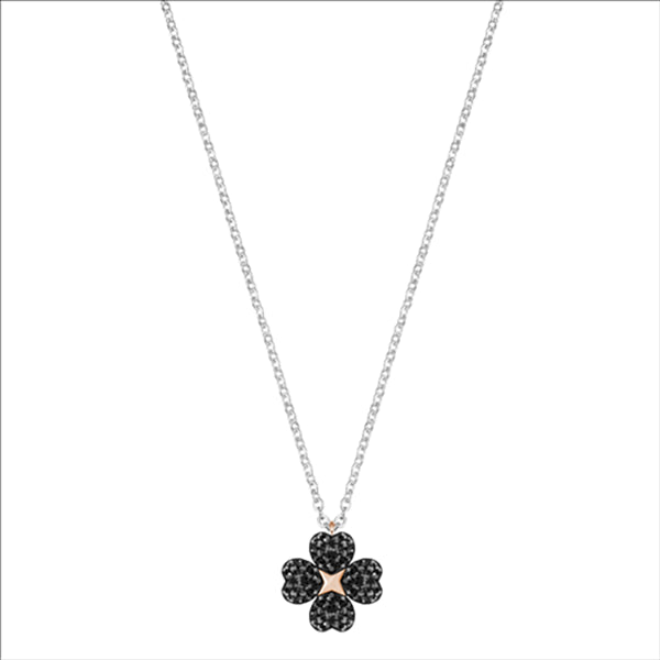 Swarovski Rhodium And Rose Gold Plated Latisha Flower Pendant