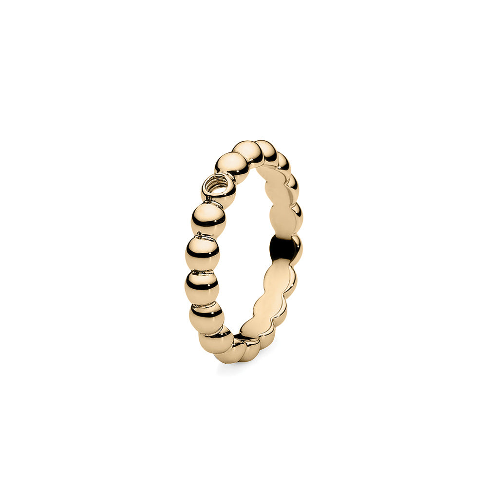 Qudo Veroli Stainless Steel Gold IP Base Ring