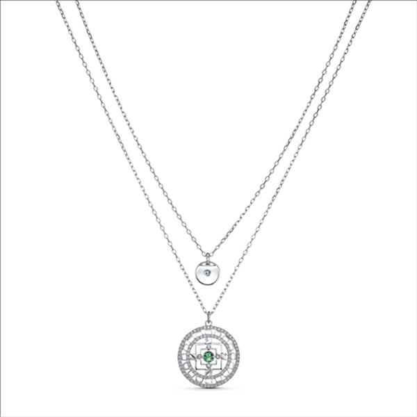 Swarovski Rhodium Plated Swarovski Symbol Necklace Mandala