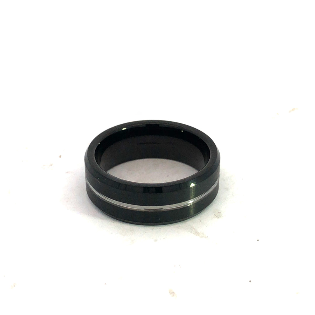 Tungsten Carbide Polished Centre Line Ring Size 10