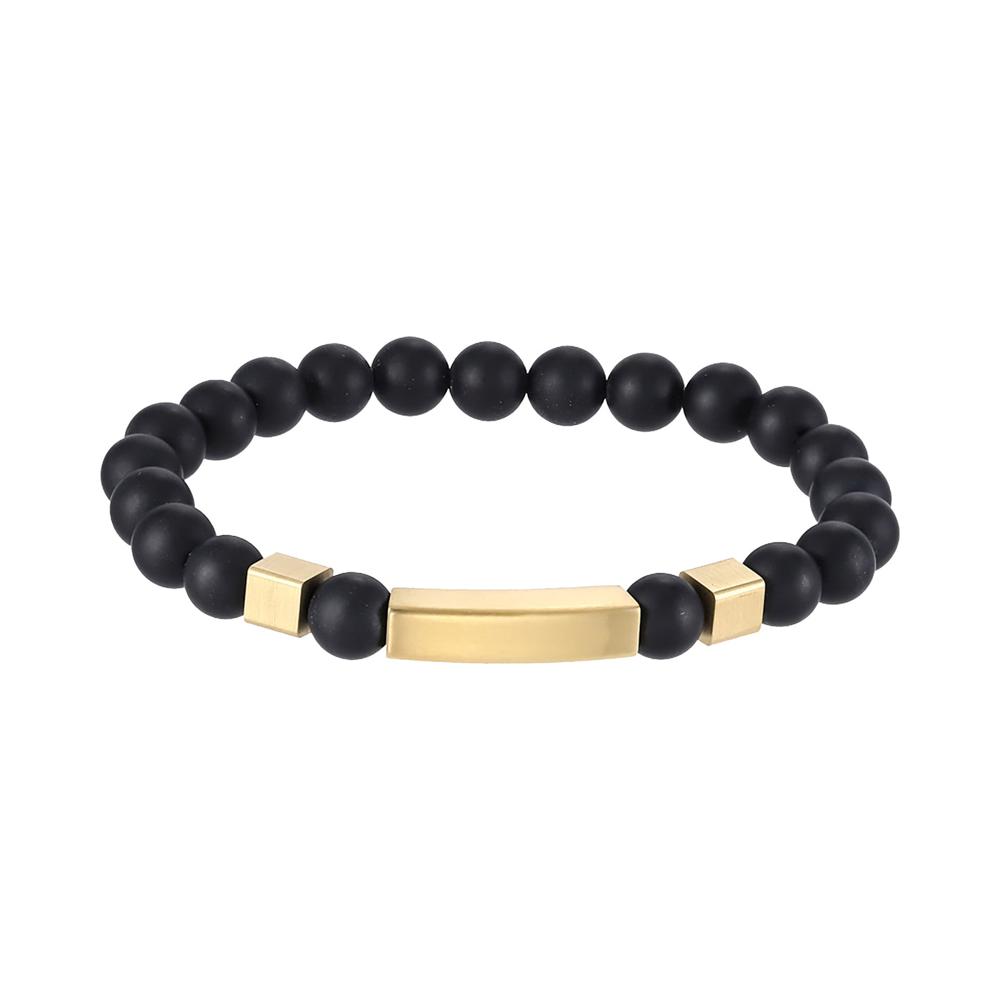 Stainless Steel Gold Plated Agate Bracelet