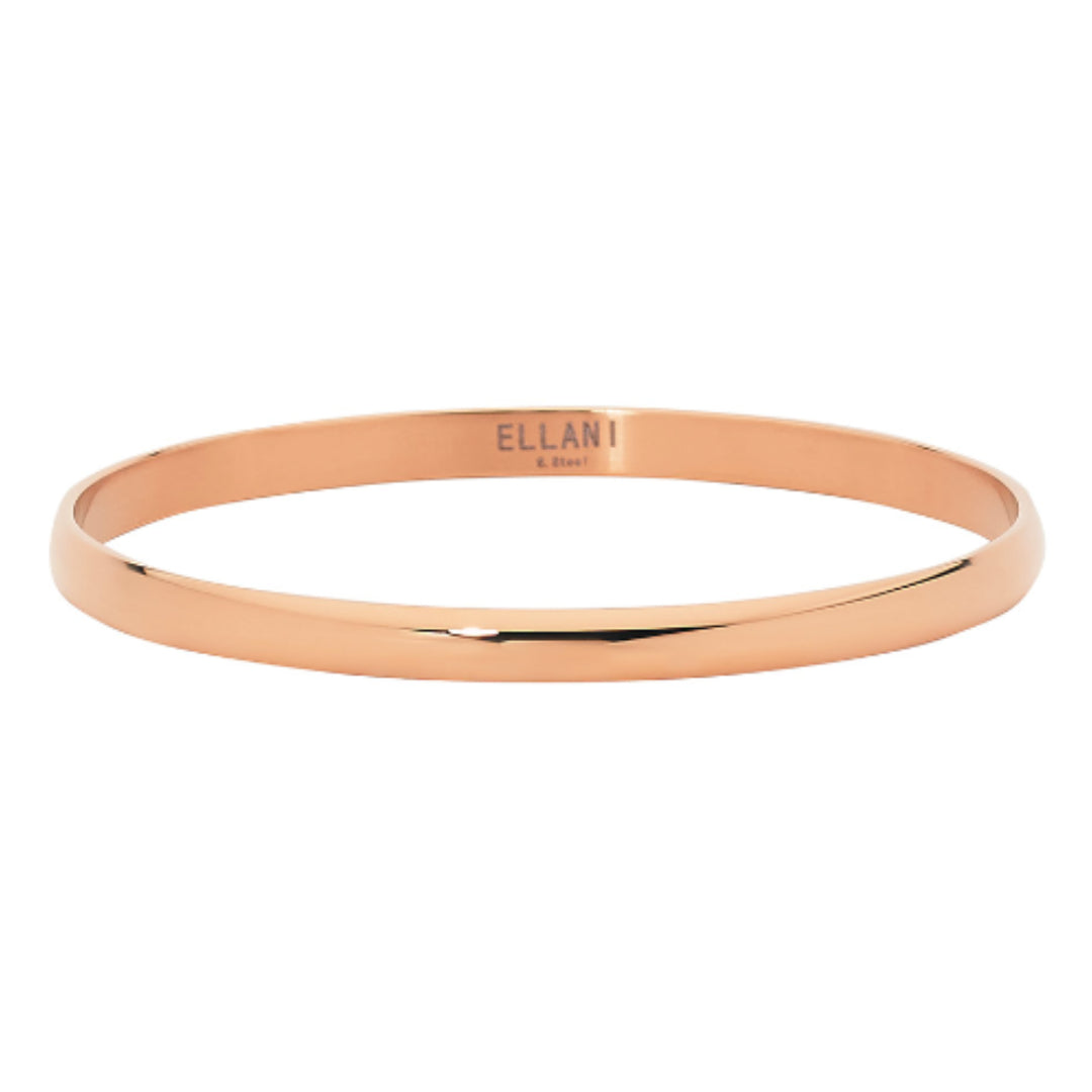 Stainless Steel Rose Gold IP Plated 5mm Plain Bangle 65mm